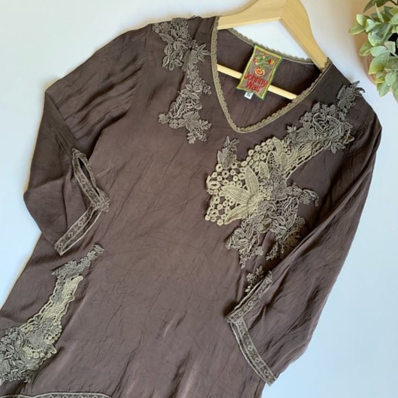 Johnny Was  Gray Lace Appliqué Tunic Small - Picture 7 of 7